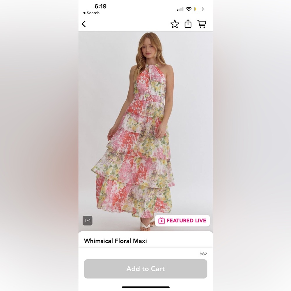 Entro Floral Tiered Maxi Dress